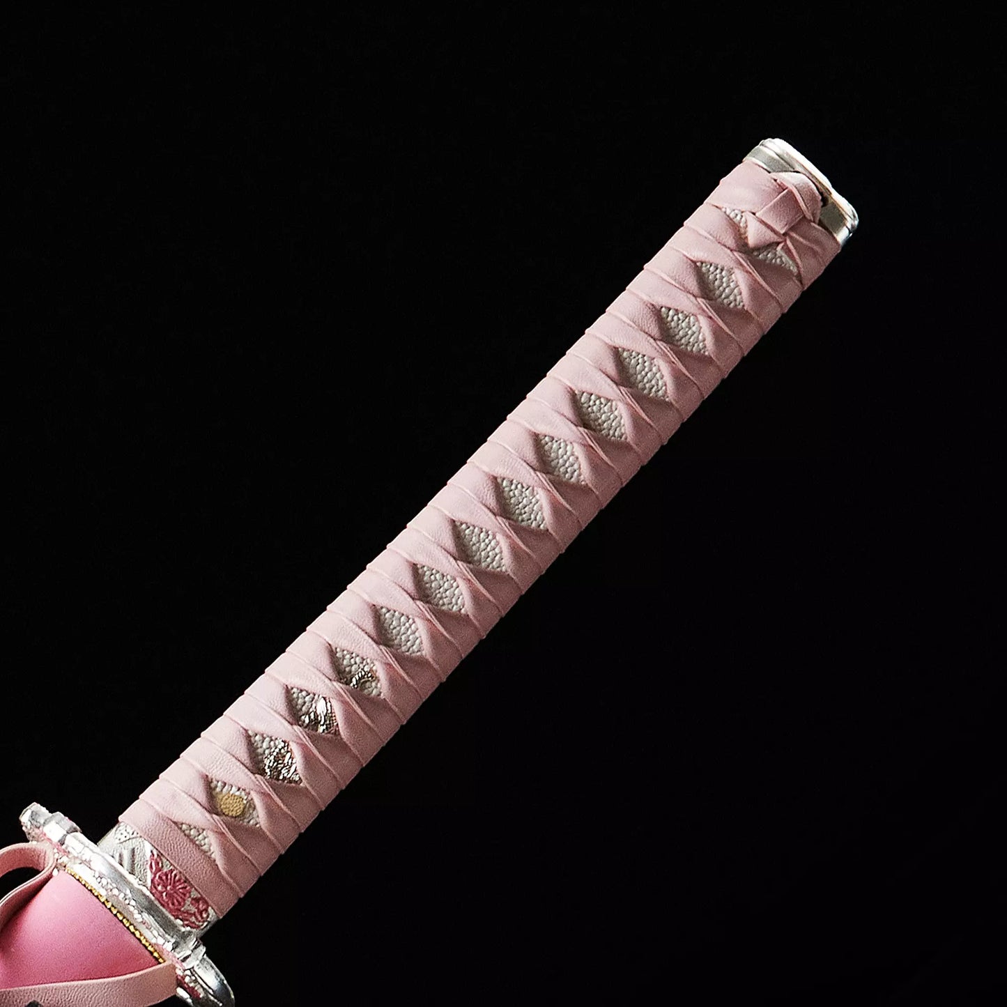 Full Tang Katana ,Handmade Japanese T10 Katana Steel katana Clay Tempered with Pink Scabbard，Real hamon