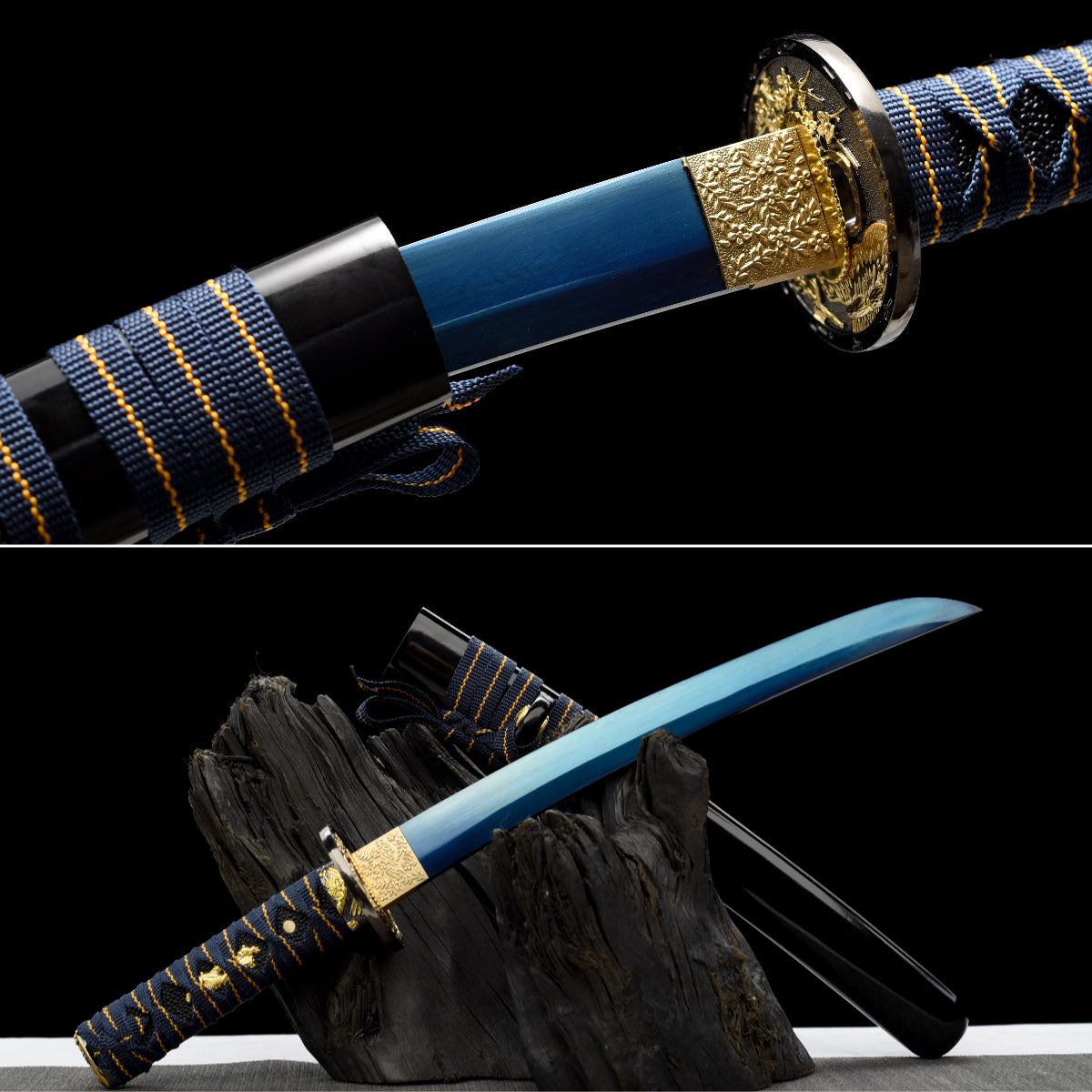 Handmade Full Tang Tanto Sword High manganese Blue steel Blade With scabbard - 21 in