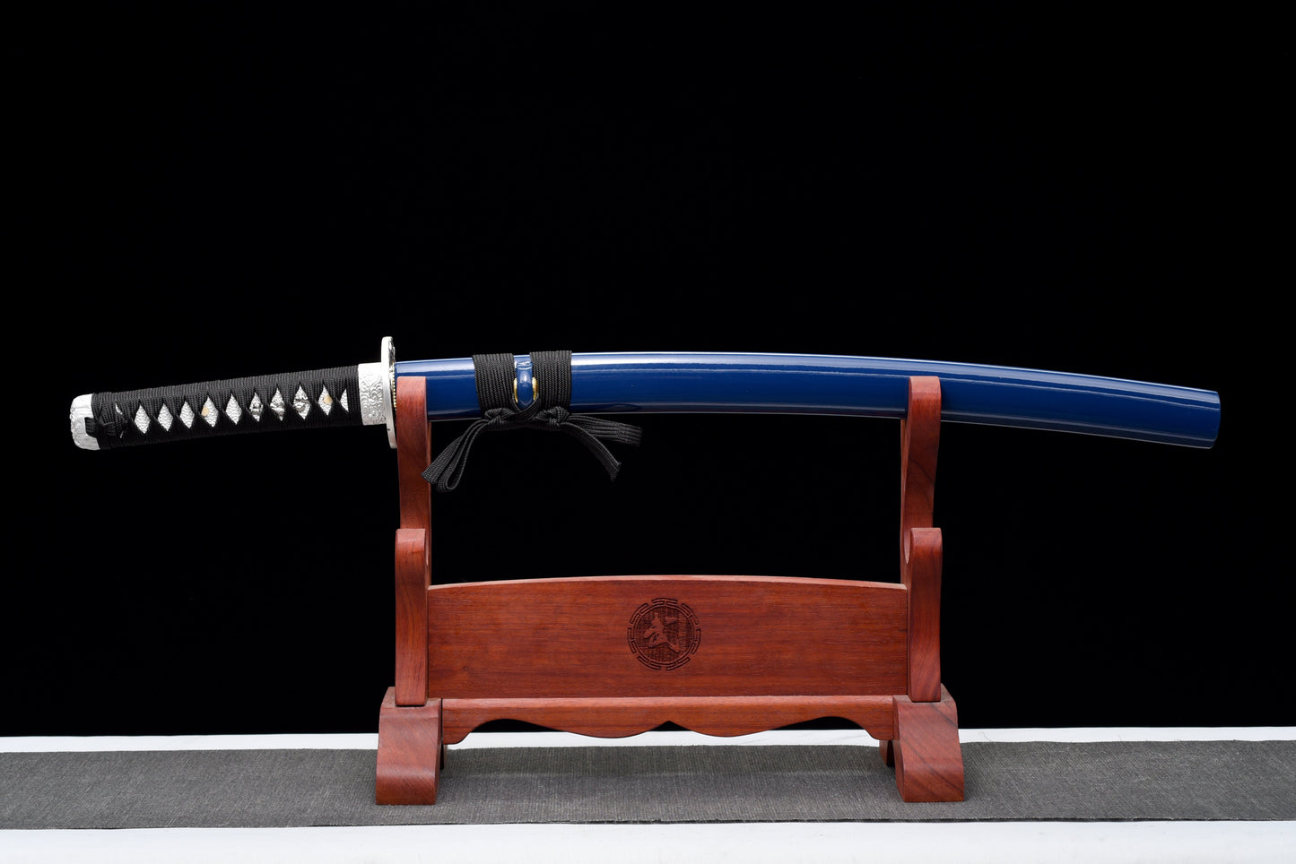 Handmade Wakizashi Sword 1045 high Carbon Steel With Blue Scabbard - 31 in