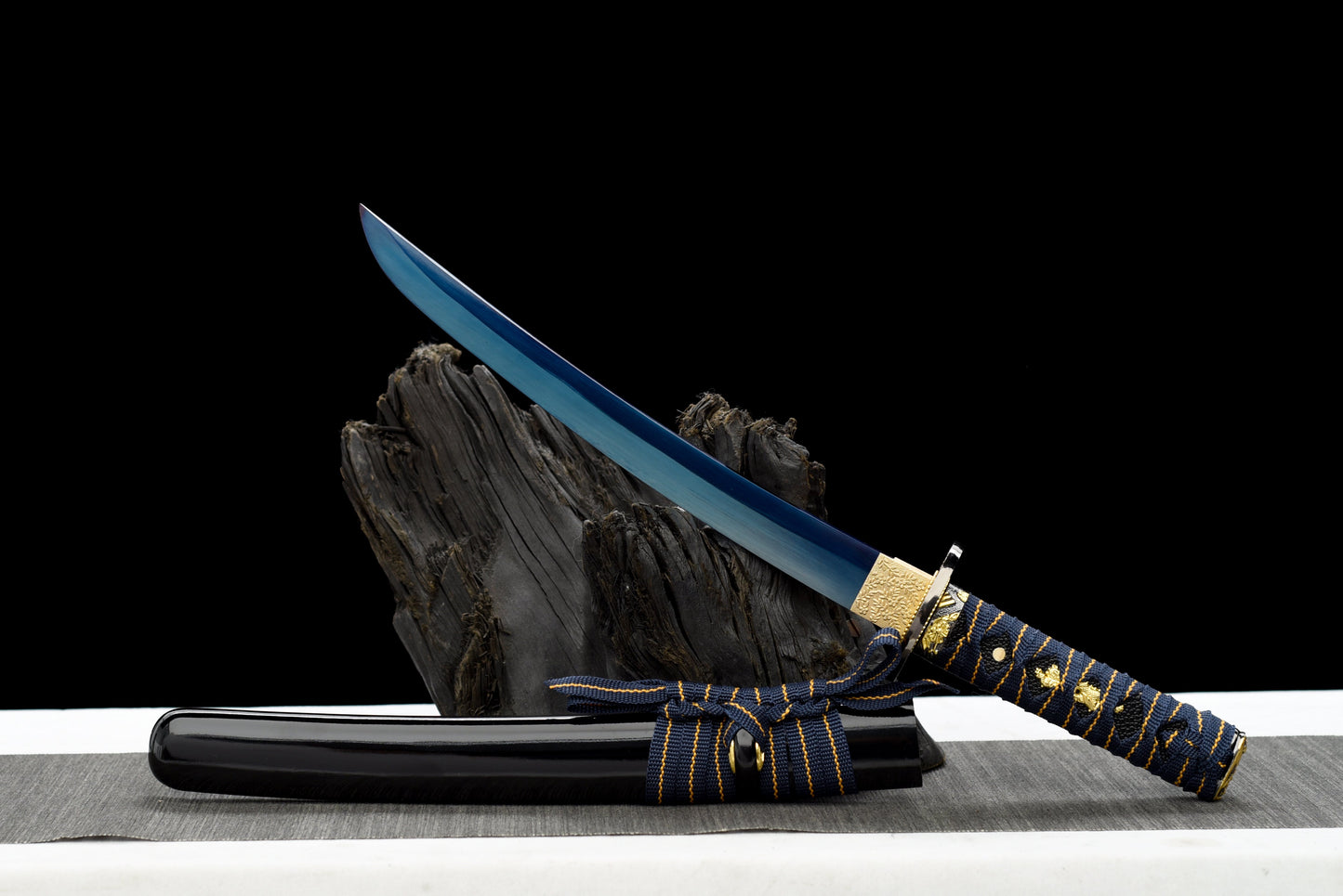 Handmade Full Tang Tanto Sword High manganese Blue steel Blade With scabbard - 21 in