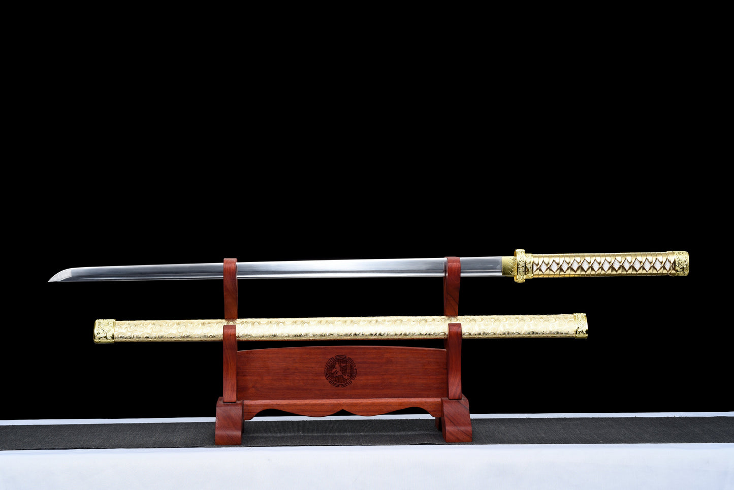 Handmade Ninja Sword High manganese steel blade full Tang gold sheath - 41 in