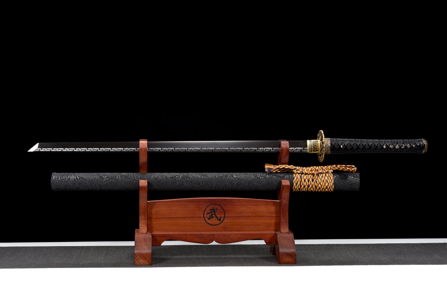 Handmade Ninjato Sword High manganese steel Full Tang Black blade - 41in