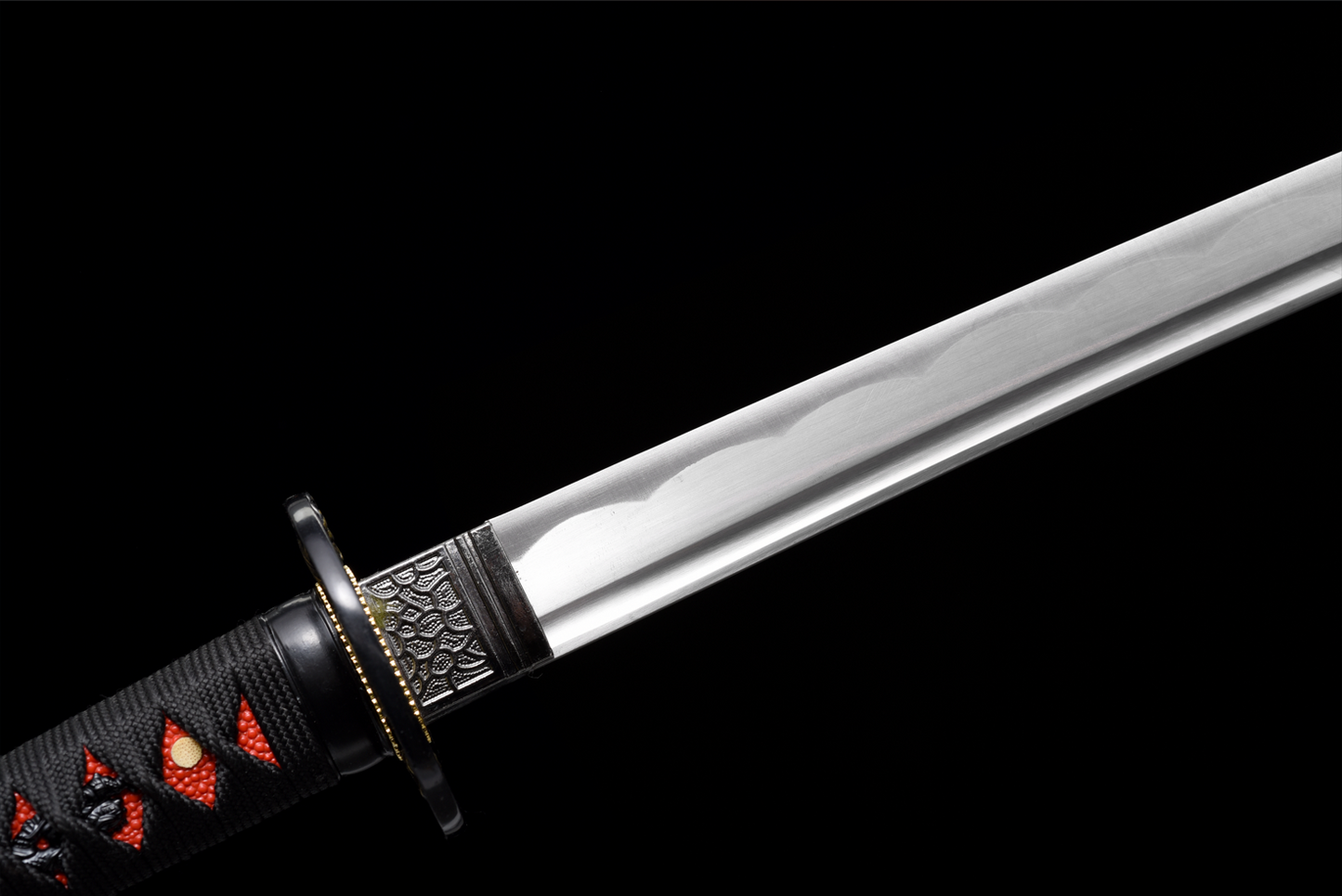 Handmade Wakizashi Sword 1045 high Carbon Steel With Black Scabbard - 31 in