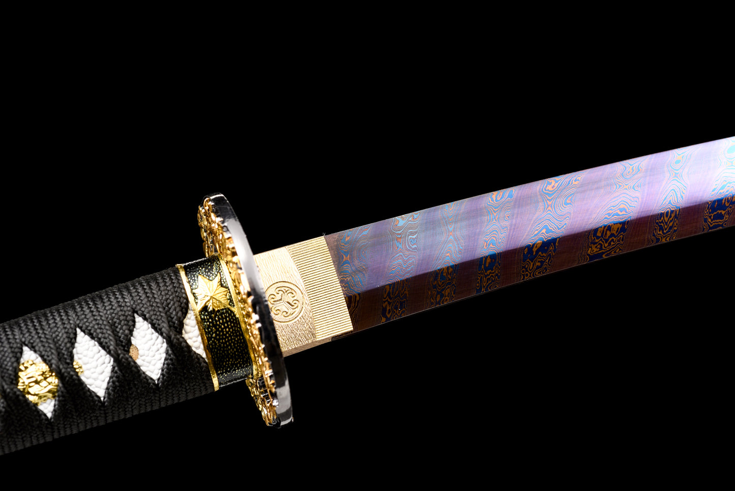 Handmade Wakizashi Sword  Red Damascus steel With Chroma Scabbard - 31 in