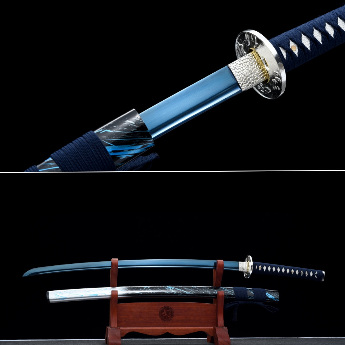 Handmade Full Tang Katana 1095 High carbon steel Blue Blade 41 inches