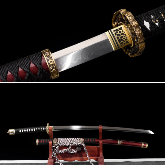 Handmade Full Tang T10 Steel Full Tang Blade With Real Hamon TACHI SWORDS 41 Inches