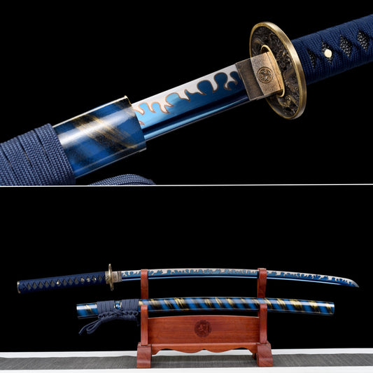 Handmade full tang Katana 1095 High-carbon steel blue Blade 41 inches