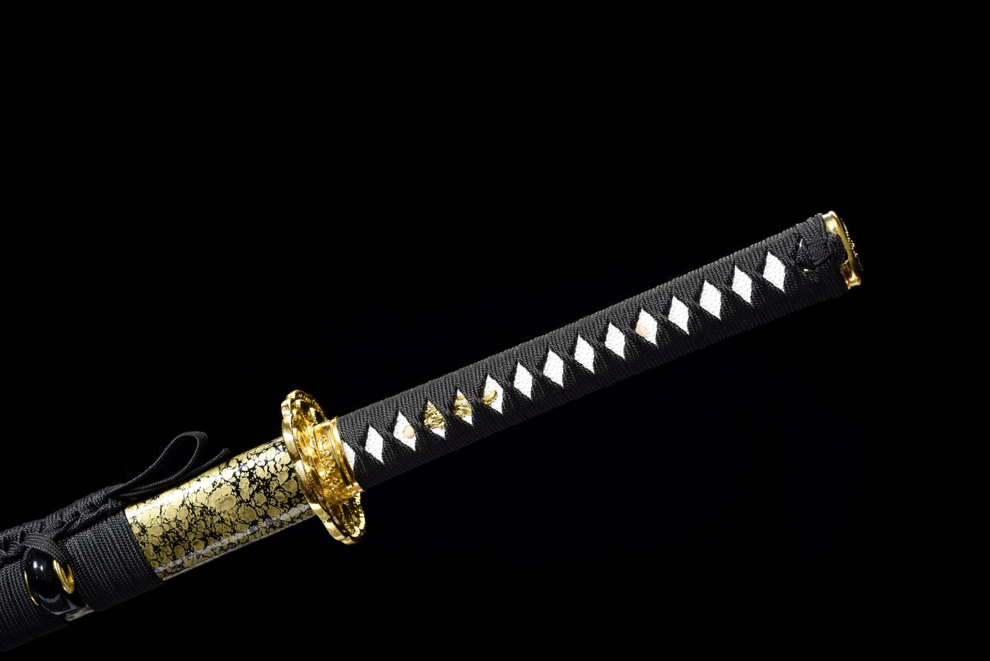 Handmade Ninja Sword T10 steel  Real hamon blade full Tang gold sheath - 41 in