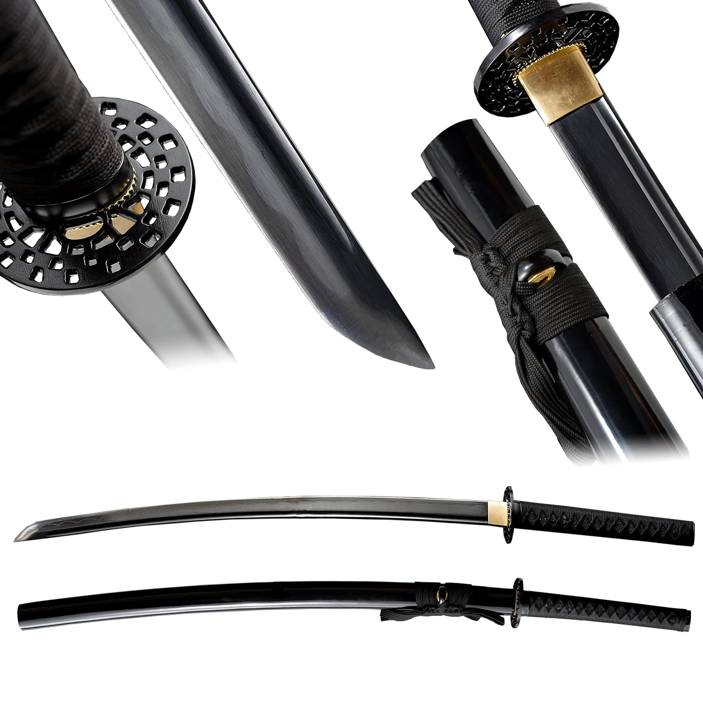 Handmade 9260 spring steel entry katana full Tang Black katana