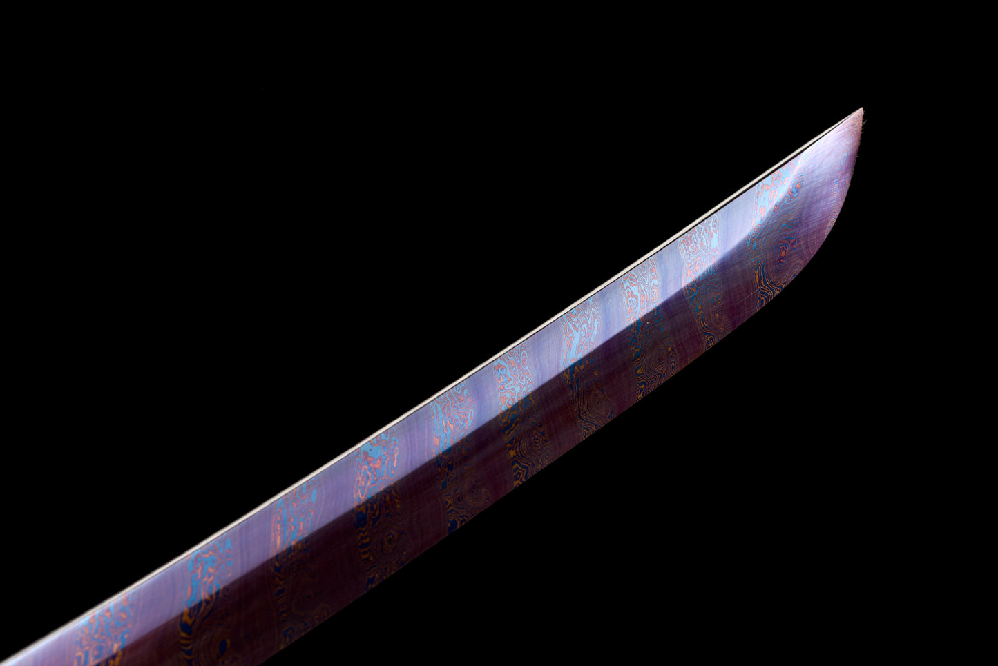 Handmade Wakizashi Sword  Red Damascus steel With Chroma Scabbard - 31 in