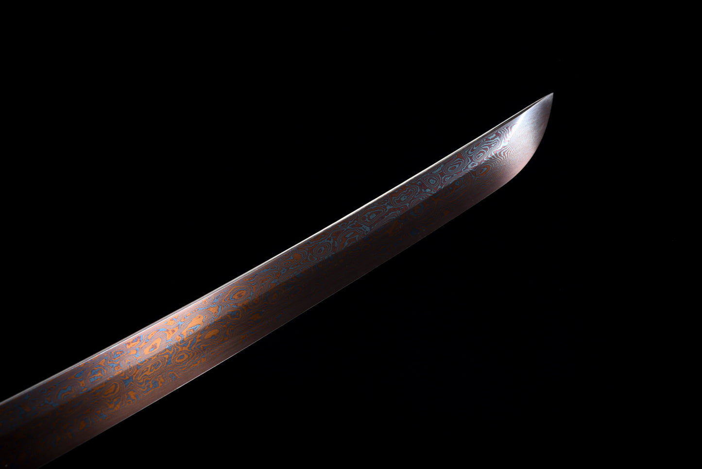 Handmade Wakizashi Sword Damascus steel With Black Scabbard - 31 in