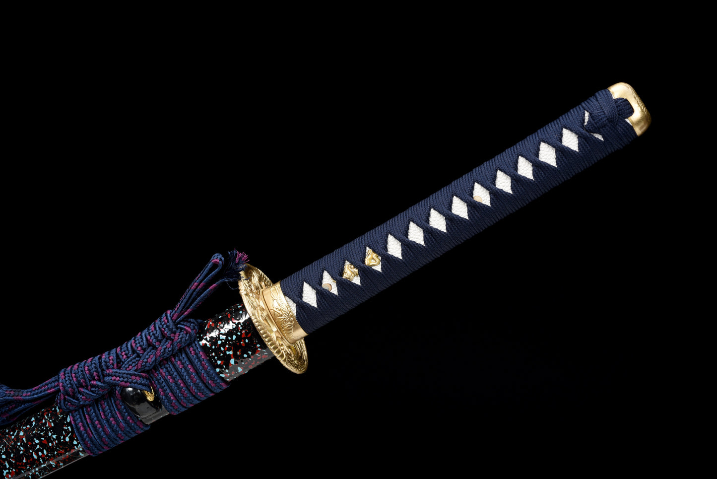 Handmade full tang Katana Damascus steel BLUE Blade 41 inches